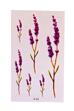 Tatuagem temporária realista ramos de flor alfazema love tatoo impermeavel 1 cartela 10x6cm duração ate 7 dias sku e04 - comprar online