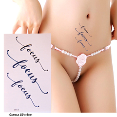 Tatuagem temporária realista frase focus love tatoo impermeavel 1 cartela 10x6cm duração ate 7 dias sku e05