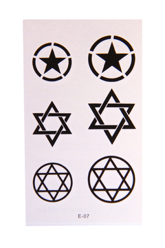 Tatuagem temporária realista estrela divisa militar love tatoo impermeavel 1 cartela 10x6cm duração ate 7 dias sku e07 - loja online