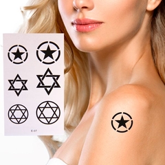 Tatuagem temporária realista estrela divisa militar love tatoo impermeavel 1 cartela 10x6cm duração ate 7 dias sku e07 - comprar online