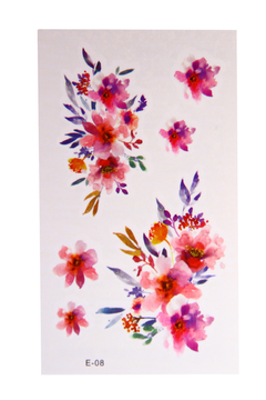 Tatuagem temporária realista ramo de flores love tatoo impermeavel 1 cartela 10x6cm duração ate 7 dias sku e08 na internet