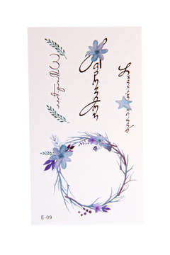 Tatuagem temporária realista guirlanda de flores love tatoo impermeavel 1 cartela 10x6cm duração ate 7 dias sku e09 na internet