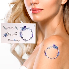 Tatuagem temporária realista guirlanda de flores love tatoo impermeavel 1 cartela 10x6cm duração ate 7 dias sku e09