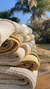 Manta Malva natural con flecos - comprar online