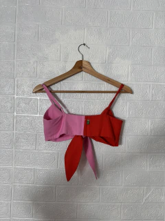 Cropped Rosa & Vermelho Farm - loja online