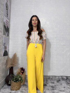 Calça Pantalona Amarela