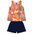 Conjunto jungle girl laranja e marinho