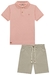 Conjunto de polo salmão