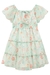 Vestido em chiffon florido verde na internet