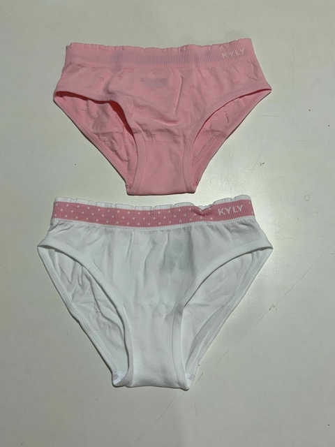 Kit calcinha tanga branco e rosa - comprar online