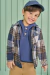 Camisa de flanela xadrez azul marinho - Brunela Criança