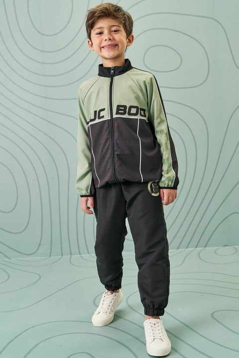 Conjunto de corta vento LB verde e preto - comprar online