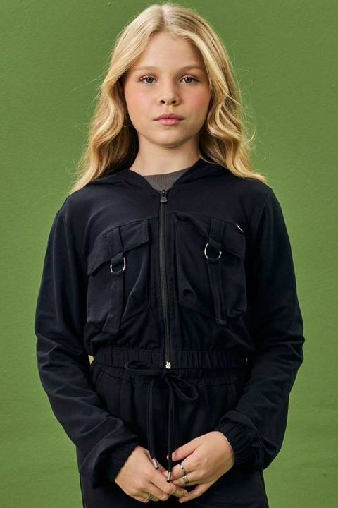 Jaqueta cropped preta