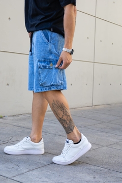 Bermudas jeans cargo con cordones en internet