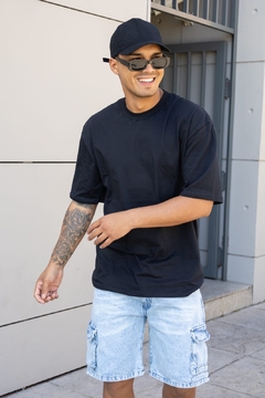 Bermuda de jeans Baggy lisa - comprar online