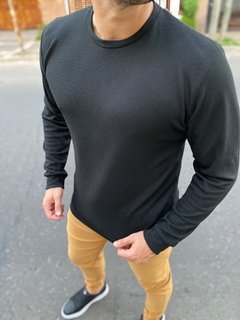 Sweater Wafle Negro lo - tienda online