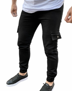 Jean Jogger Negro gabardina con puño - comprar online