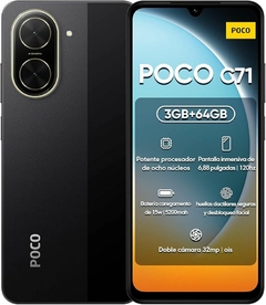 Celular Xiaomi Poco C71 Global 64GB 3GB RAM Dual SIM Tela 6.88" - Preto