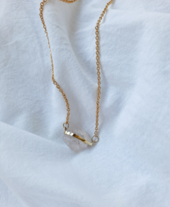 Collar Cuarzo Rosa - dorado - comprar online