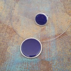 Conjunto de Colgante y anillo Azul