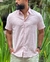 CAMISA MASCULINA MANGA CURTA TEXTURA ROSA - GAGNOA