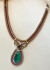 Colar Cordão com Pedra Verde