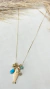 Colar Longo Peixe Dourado com Pingentes