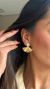 Brinco Leque Dourado com Zircônia - comprar online