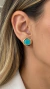 Brinco Redondo com Resina Turquesa - comprar online