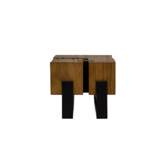 Mesa lateral Arcano grafito/parota - comprar en línea