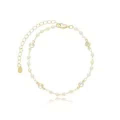 Pulseira Mini pérolas e ponto de luz