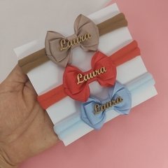 Kit de Laço Lilica com nome P - 3 Unidades