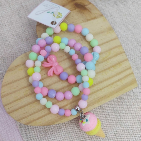 Kit de pulseira sorvete amarelo (PRONTA ENTREGA)