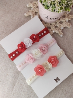Trio de faixinha de flores