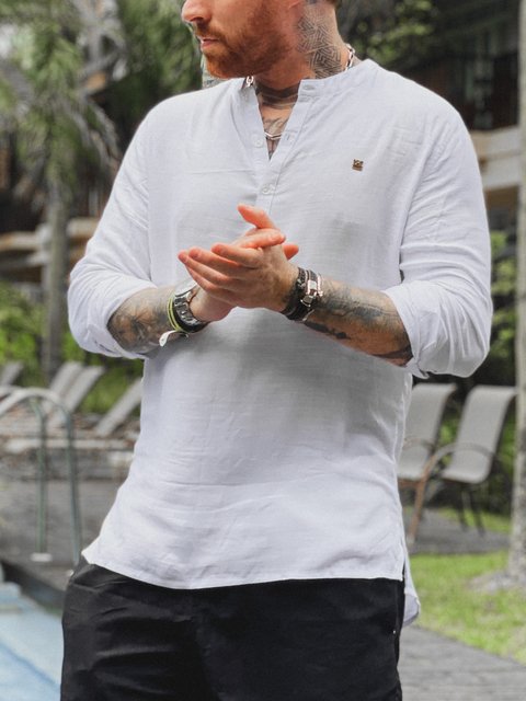 Camiseta Henley WHITE RESORT