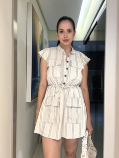 VESTIDO CURTO LISTRAS VERDES - loja online