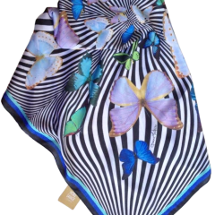 Lenço Quadrado "Borboleta Op Art"