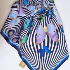 Lenço Quadrado "Borboleta Op Art" - comprar online