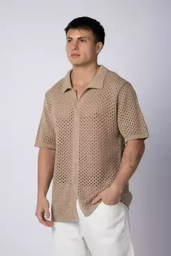 CAMISA MC TEJIDA LUMEN BEIGE