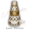 Bolo - Safira / Branco e Dourado