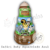Bolo - Safári Baby Aquarelado Azul