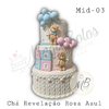 Bolo - Chá de Revelação Ursinhos Azul e Rosa / Mid - 03