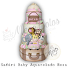 Bolo - Safári Baby Aquarelado Rosa