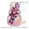 Bolo - Borboletas Lilás e Rosa / Mid-03