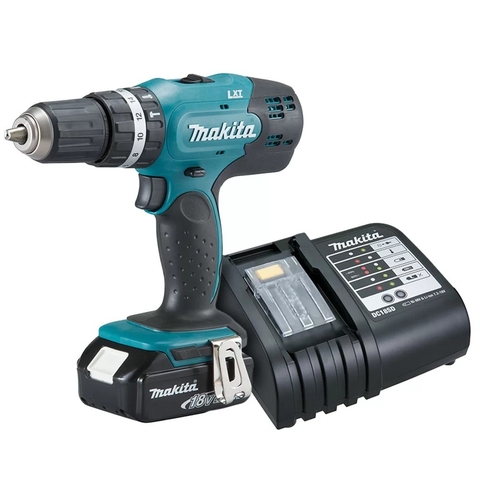 Parafusadeira/Furadeira de Impacto a Bateria 18V Li-Ion com Carregador Bivolt - MAKITA-DHP453X10