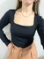 Body Gabi manga longa Preto
