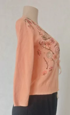 Bolero Tricot Manga 3/4 Bordado - Alpelo