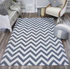 Tapete Sala Chevron 2.00x2.50 - Antiderrapante Cinza