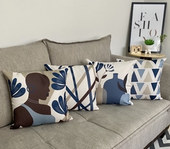 4 capas - Coleção África azul - Linho - comprar online