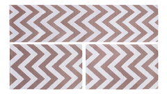 Kit Cozinha Chevron Bege - Passadeira 3 Peças - Antiderrapante - comprar online